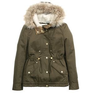 H&M Short Parka Khaki Green
